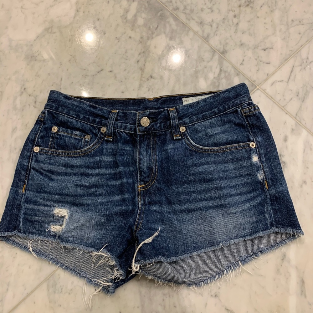Rag & Bone Denim Ripped Distressed Jean Shorts